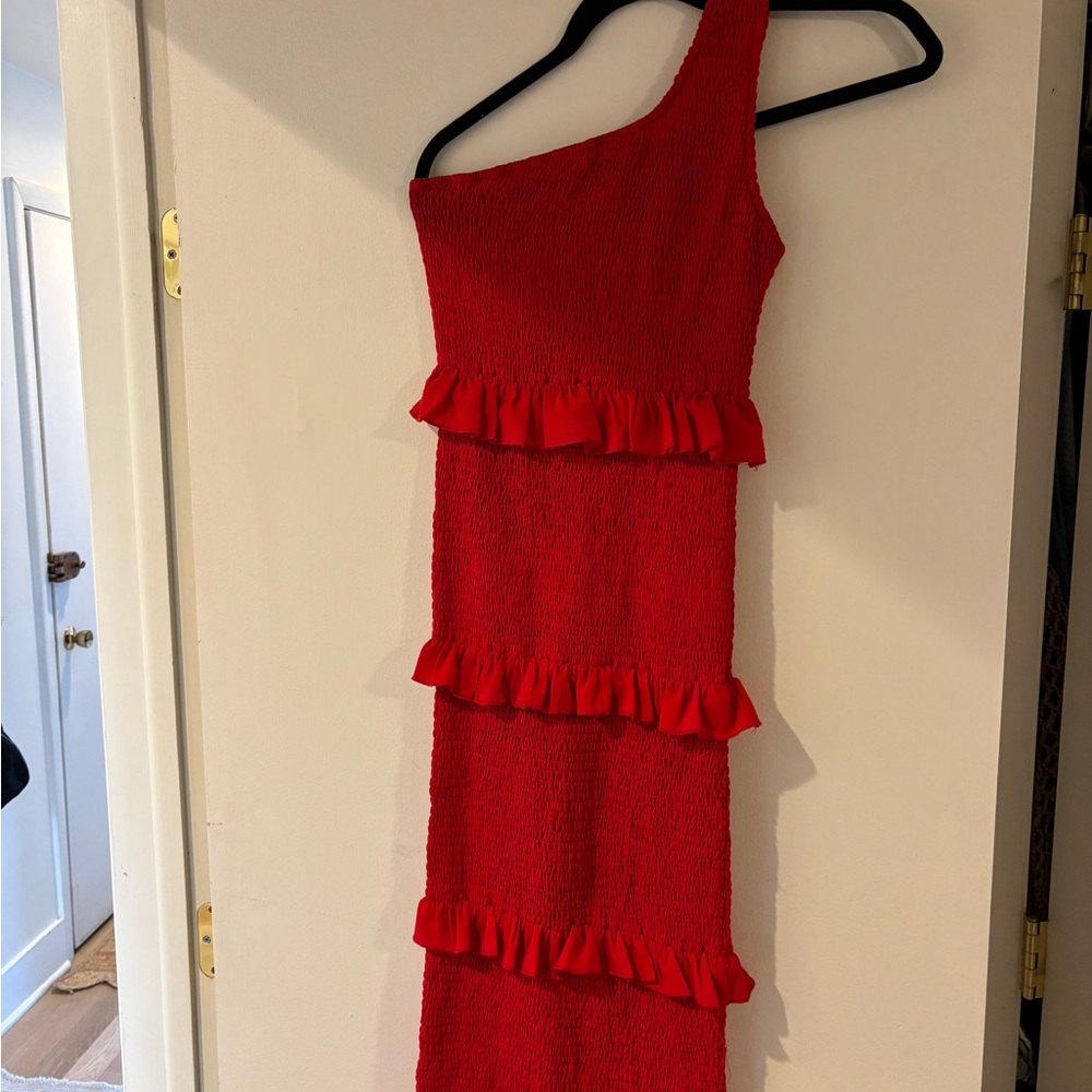 Beginning Boutique Augustine Shirred Midi Dress